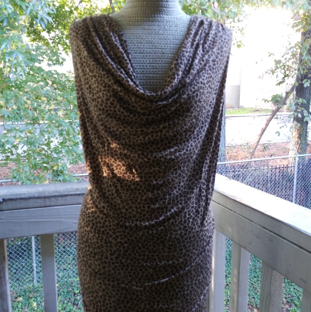 Leopard Tank w/cowl neck
